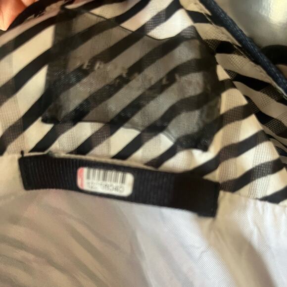 Deborah Lyons Ashley Midi Dress 2 Black Striped Crepe Luxury Old Money Ladylike - Picture 9 of 10